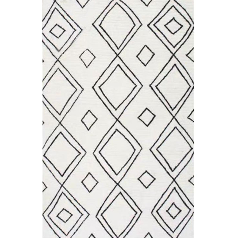BowLift | Minimalistic diamond lines art rug multi-colored Southwestern rug synthetic washable non-slip pet-friendly rug for living room