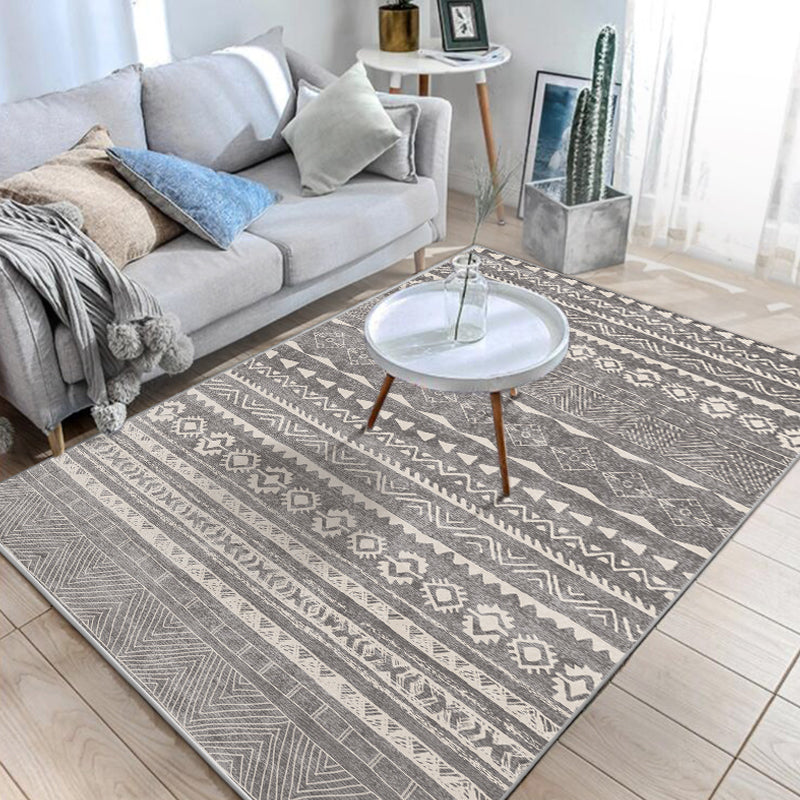 BowLift | Native American Line Print Rug Multicolor Polypropylene Rug Pet Friendly Non-Slip Back Machine Washable Rug for Living Room