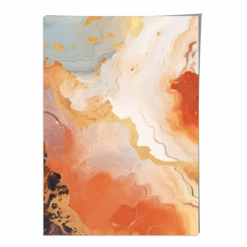 Abstract Painting Fluid Art Print Orange Gray and Gold No. 5 | Bowlift
