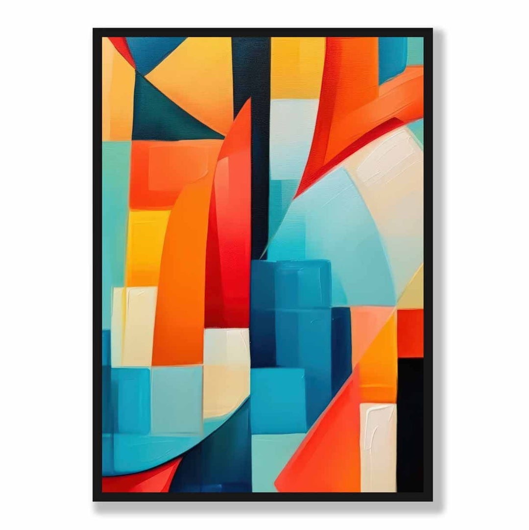 Abstract Painting Colorful Shapes Art Print Blue Red and Yellow No. 1 | Bowlift