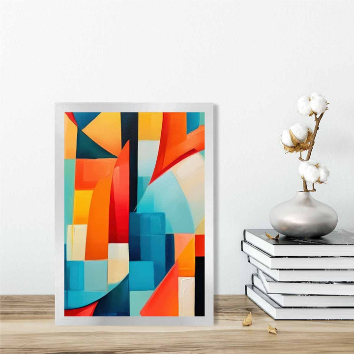 Abstract Painting Colorful Shapes Art Print Blue Red and Yellow No. 1 | Bowlift