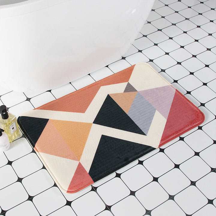 Contemporary Striped Bathroom Mat Bowlift