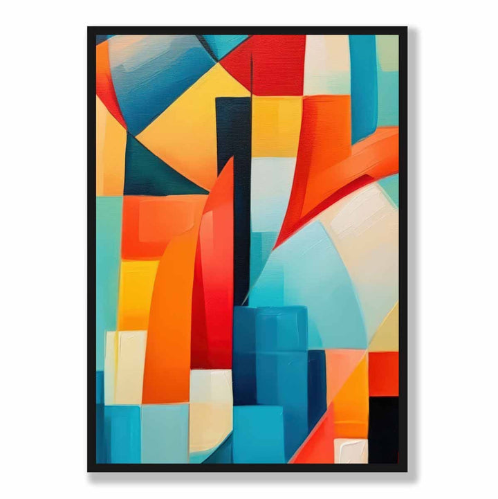Abstract Painting Colored Shapes Art Print Blue Red and Yellow No. 2 | Bowlift