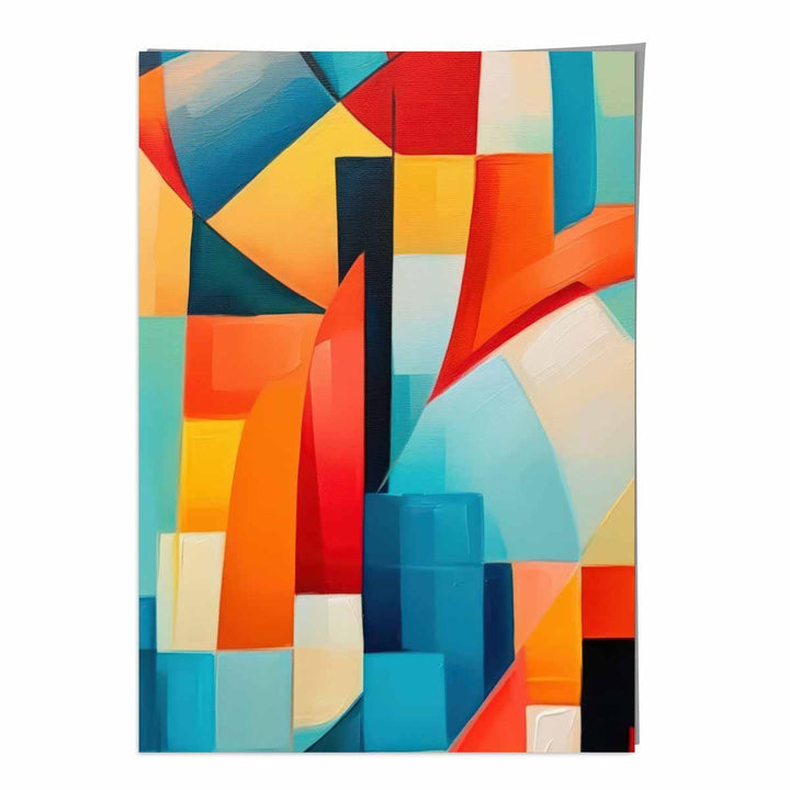 Abstract Painting Colored Shapes Art Print Blue Red and Yellow No. 2 | Bowlift