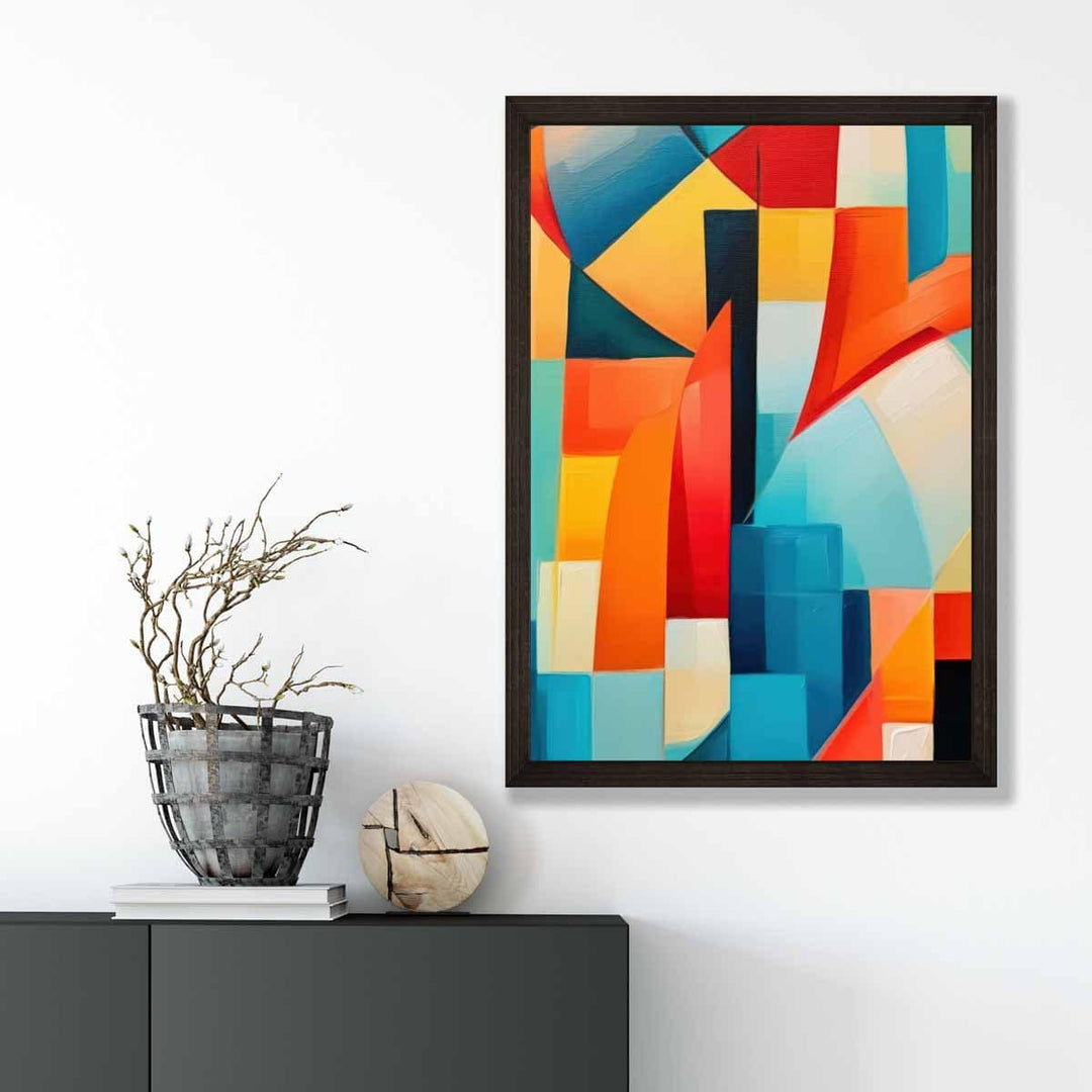 Abstract Painting Colored Shapes Art Print Blue Red and Yellow No. 2 | Bowlift