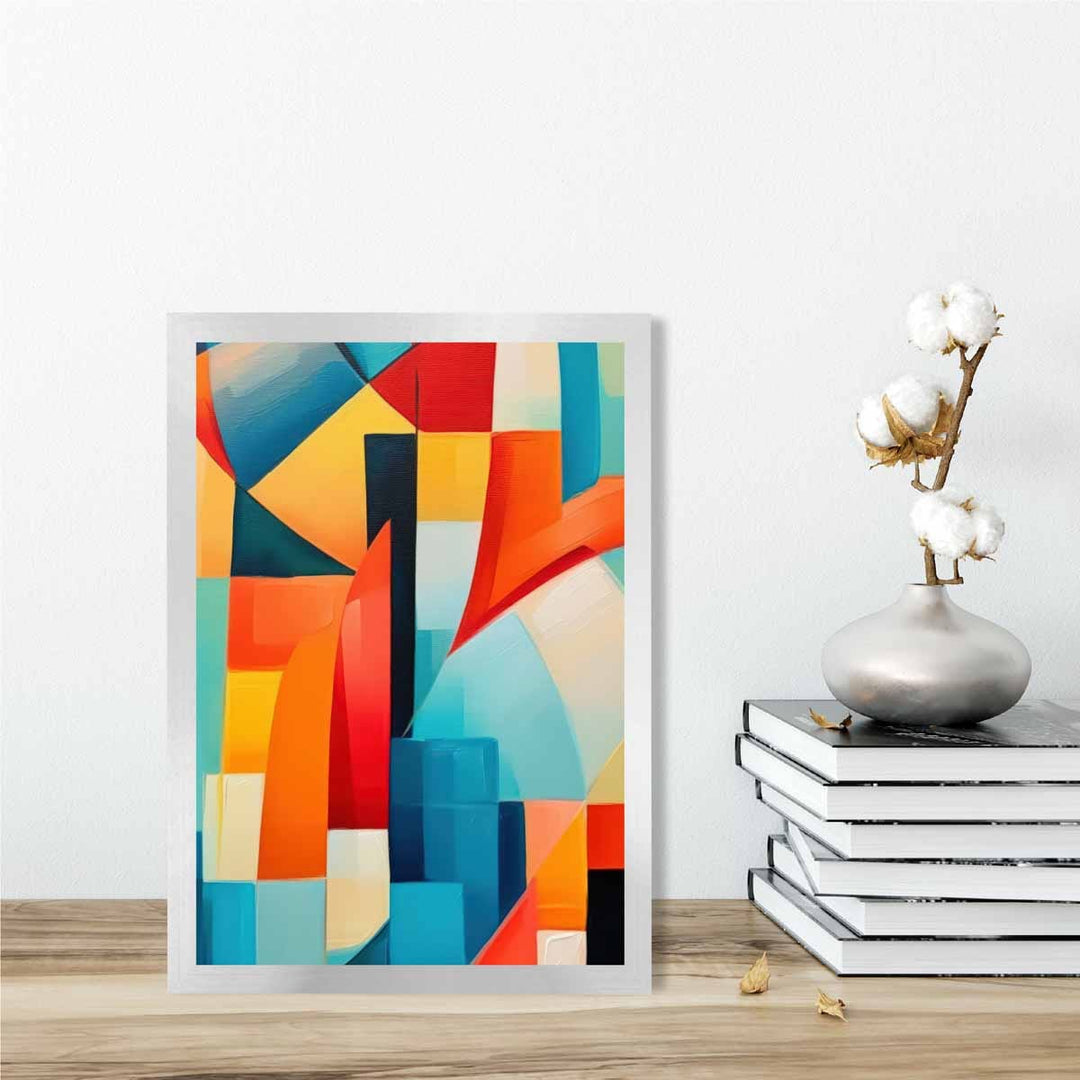 Abstract Painting Colored Shapes Art Print Blue Red and Yellow No. 2 | Bowlift