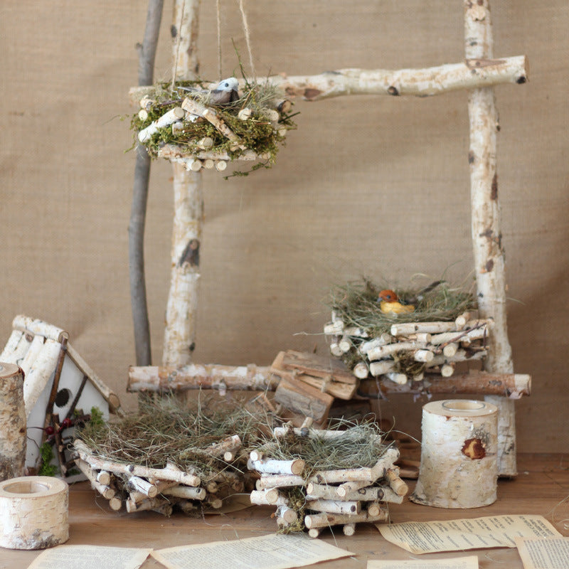 Decorative natural basket made of birch wood Bowlift