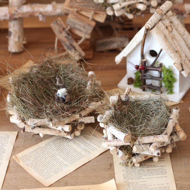 Decorative natural basket made of birch wood Bowlift