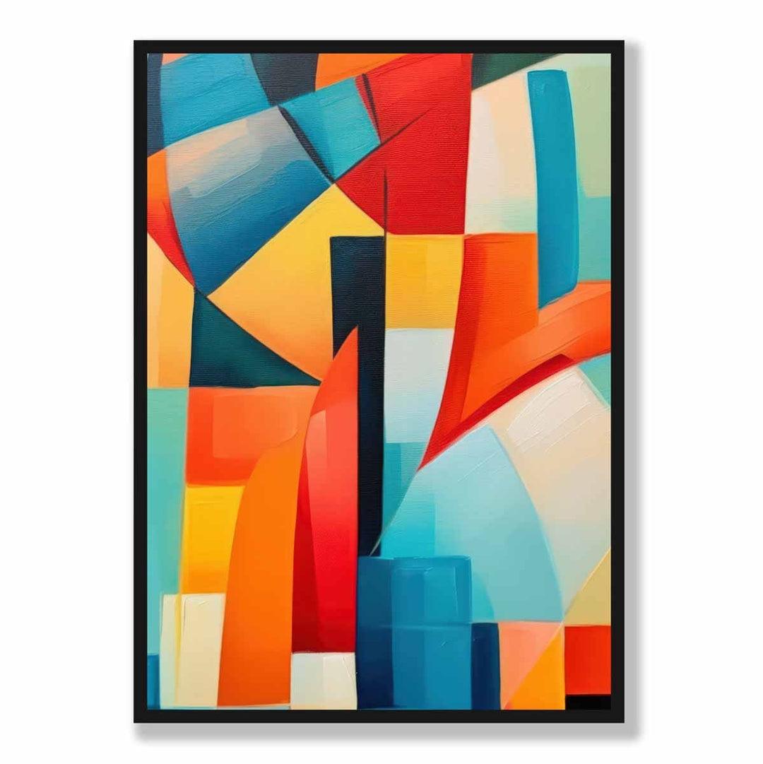 Abstract Painting Colorful Shapes Art Print Blue Red and Yellow No. 3 | Bowlift