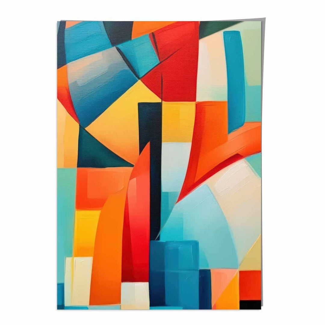 Abstract Painting Colorful Shapes Art Print Blue Red and Yellow No. 3 | Bowlift