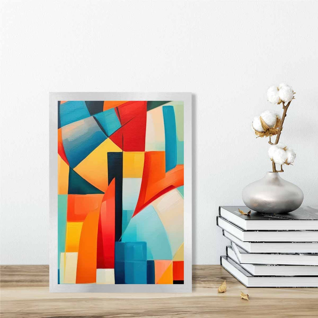Abstract Painting Colorful Shapes Art Print Blue Red and Yellow No. 3 | Bowlift