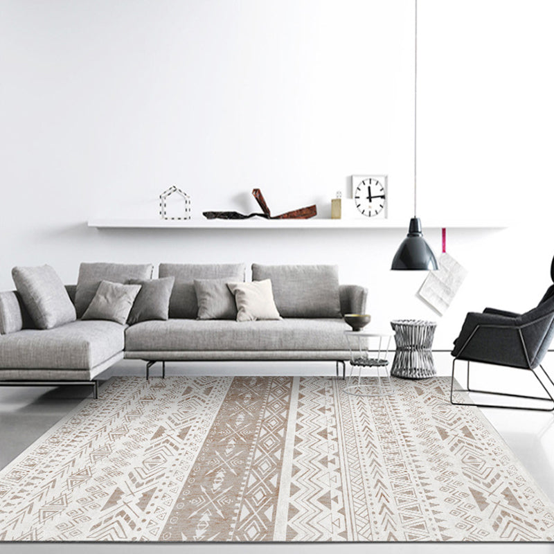 BowLift | Classic Multicolored Southwestern Carpet Polyester Geometry Rug Stain Resistant Non-Slip Pet-Friendly Rug for the Living Room