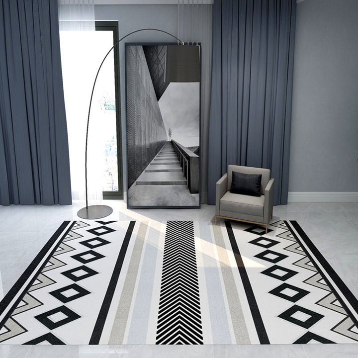 BowLift | Classic Multicolored Southwestern Carpet Polyester Geometry Rug Stain Resistant Non-Slip Pet-Friendly Rug for the Living Room
