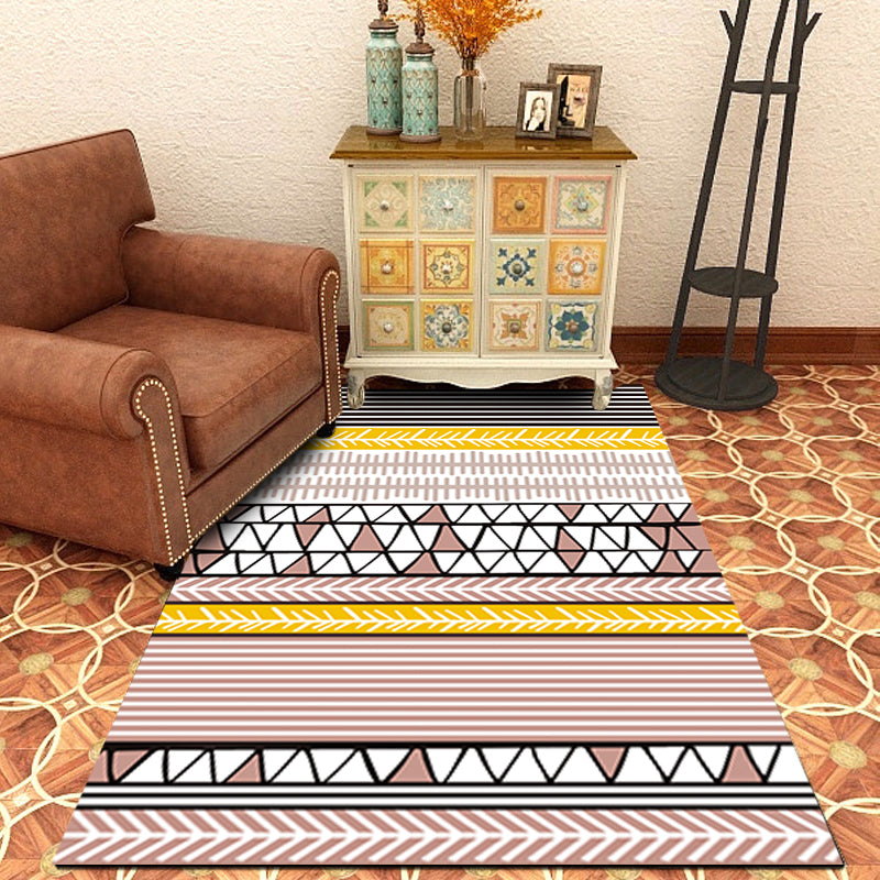BowLift | Southwest Tribal Print Rug Multicolor Polypropylene Rug Non-Slip Pet Friendly Washable Rug for the Living Room