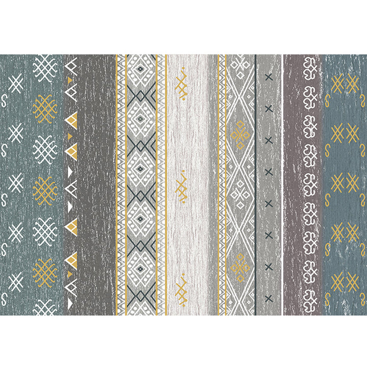 BowLift | Southwest Tribal Print Rug Multicolor Polypropylene Rug Non-Slip Pet Friendly Washable Rug for the Living Room