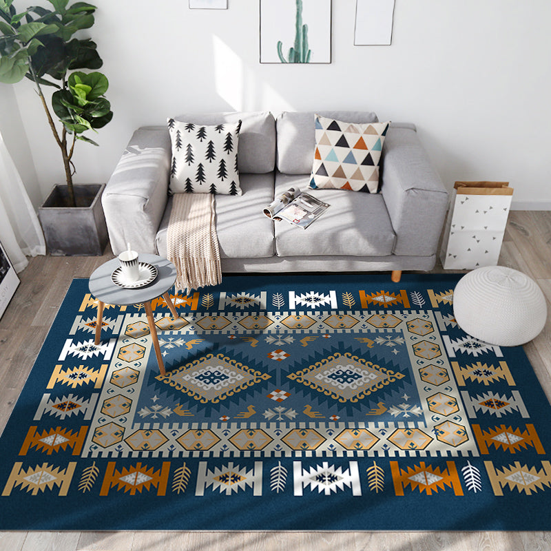 BowLift | Southwest Tribal Print Rug Multicolor Polypropylene Rug Non-Slip Pet Friendly Washable Rug for the Living Room