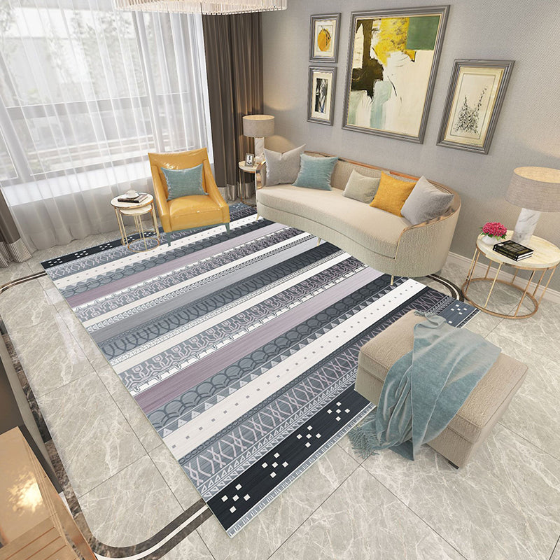BowLift | Americana Printed Rug Multicolor Synthetic Rug Non-Slip Back Stain Resistant Washable Rug for the Living Room