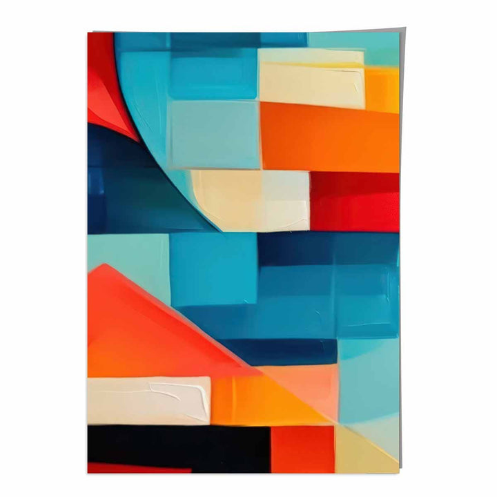 Abstract Painting Colorful Shapes Art Print Blue Red and Orange No. 1 | Bowlift