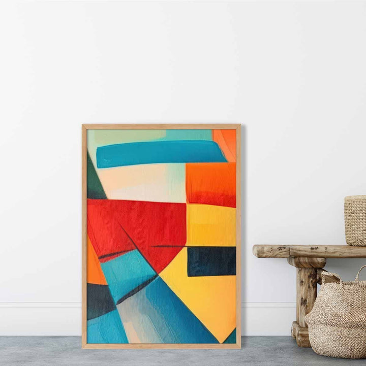 Abstract Painting Colored Shapes Art Print Blue Red and Yellow No. 4 | Bowlift