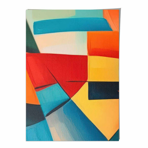 Abstract Painting Colored Shapes Art Print Blue Red and Yellow No. 4 | Bowlift