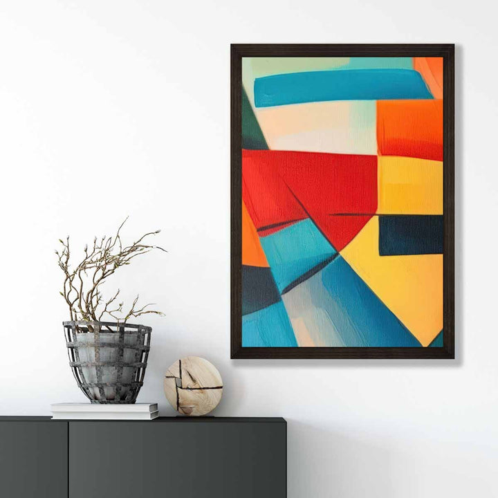 Abstract Painting Colored Shapes Art Print Blue Red and Yellow No. 4 | Bowlift