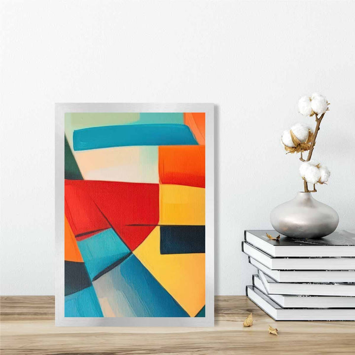 Abstract Painting Colored Shapes Art Print Blue Red and Yellow No. 4 | Bowlift