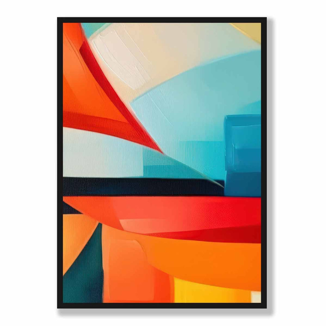 Abstract Painting Colorful Shapes Art Print Blue Red and Orange No. 2 | Bowlift