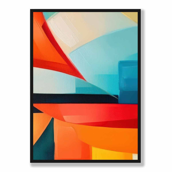 Abstract Painting Colorful Shapes Art Print Blue Red and Orange No. 2 | Bowlift