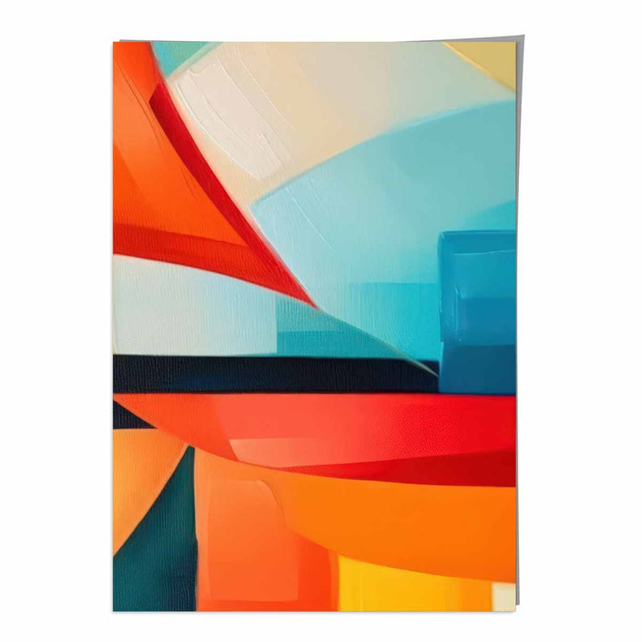 Abstract Painting Colorful Shapes Art Print Blue Red and Orange No. 2 | Bowlift