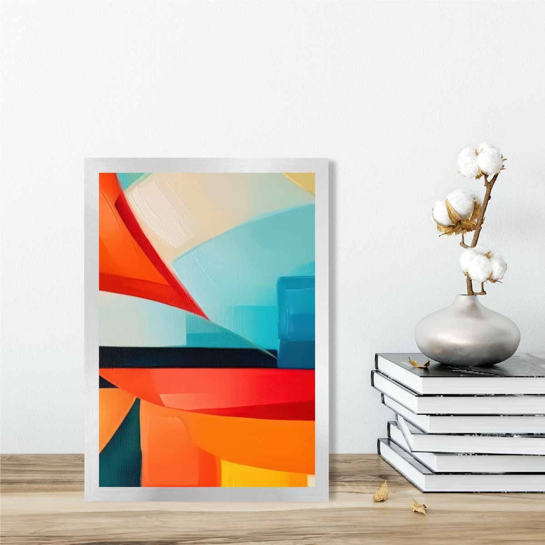 Abstract Painting Colorful Shapes Art Print Blue Red and Orange No. 2 | Bowlift