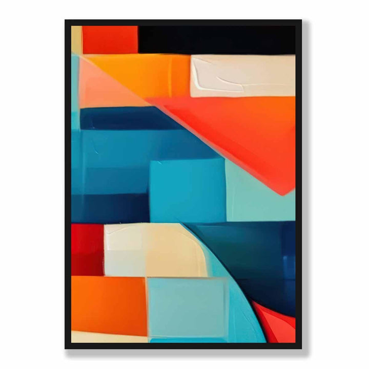 Abstract Painting Colorful Shapes Art Print Blue Red and Orange No. 3 | Bowlift