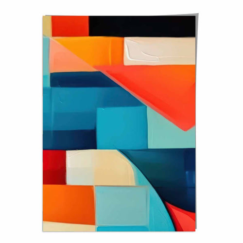 Abstract Painting Colorful Shapes Art Print Blue Red and Orange No. 3 | Bowlift