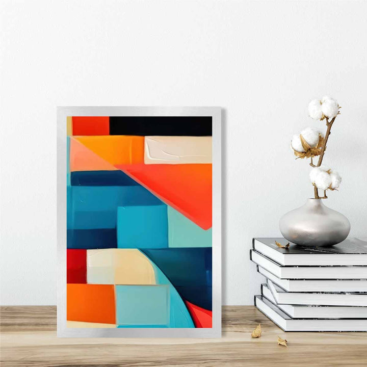 Abstract Painting Colorful Shapes Art Print Blue Red and Orange No. 3 | Bowlift