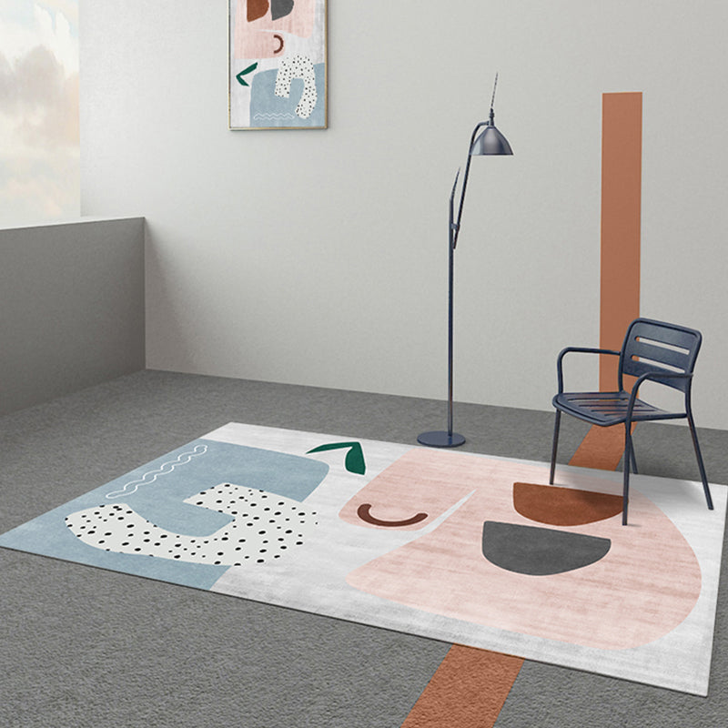 BowLift | Nordic Interior Rug Multicolor Color Block Abstract Print Rug Polyester Stain Resistant Non-Slip Back Machine Washable Rug