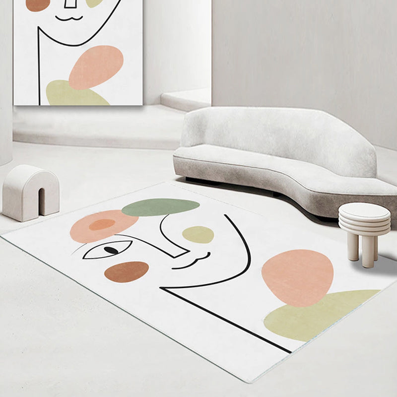 BowLift | Nordic Interior Rug Multicolor Color Block Abstract Print Rug Polyester Stain Resistant Non-Slip Back Machine Washable Rug