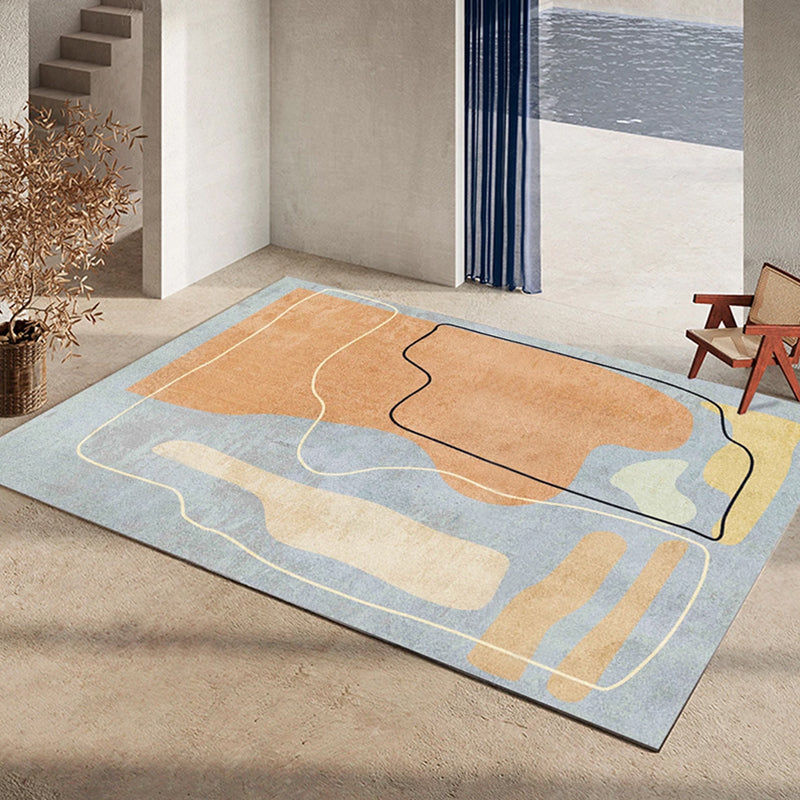 BowLift | Nordic Interior Rug Multicolor Color Block Abstract Print Rug Polyester Stain Resistant Non-Slip Back Machine Washable Rug