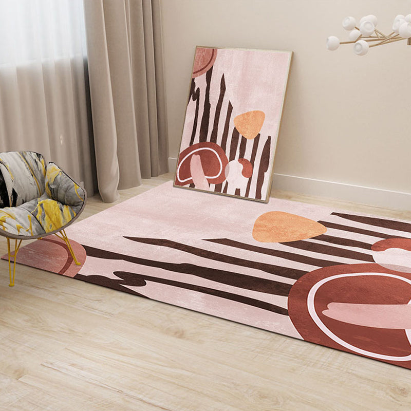 BowLift | Creative Geometric Color-Block Carpet Multi Color Nordic Carpet Synthetic Non-Slip Stain-Resistant Machine Washable Carpet for Home