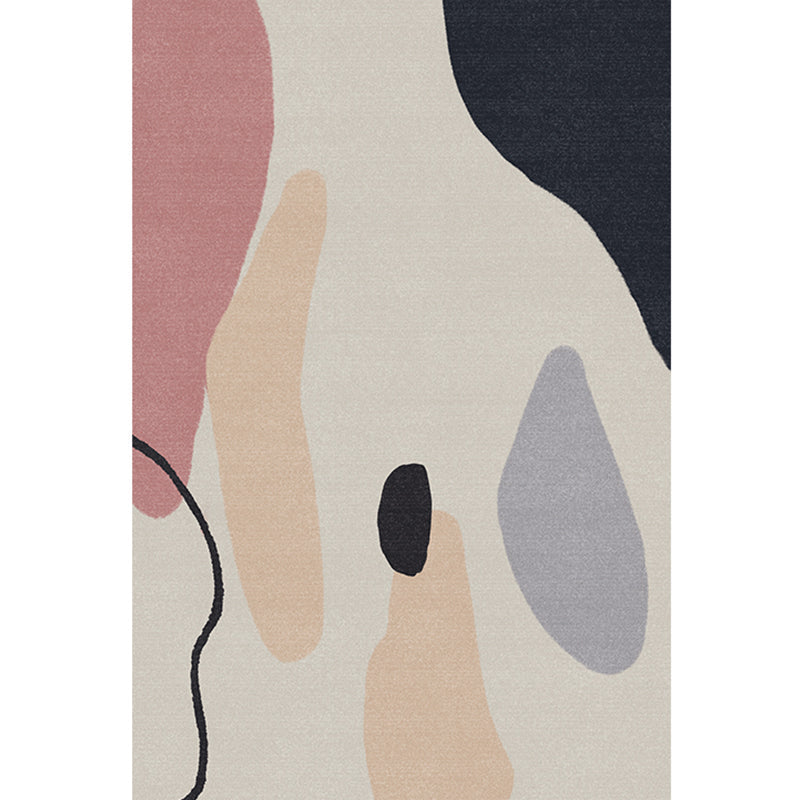 BowLift | Multi Color Scandinavian Style Rug Polyester Abstract Water-Color Block Print Rug Stain Resistant Machine Washable Anti-Slip Backing Rug for Home