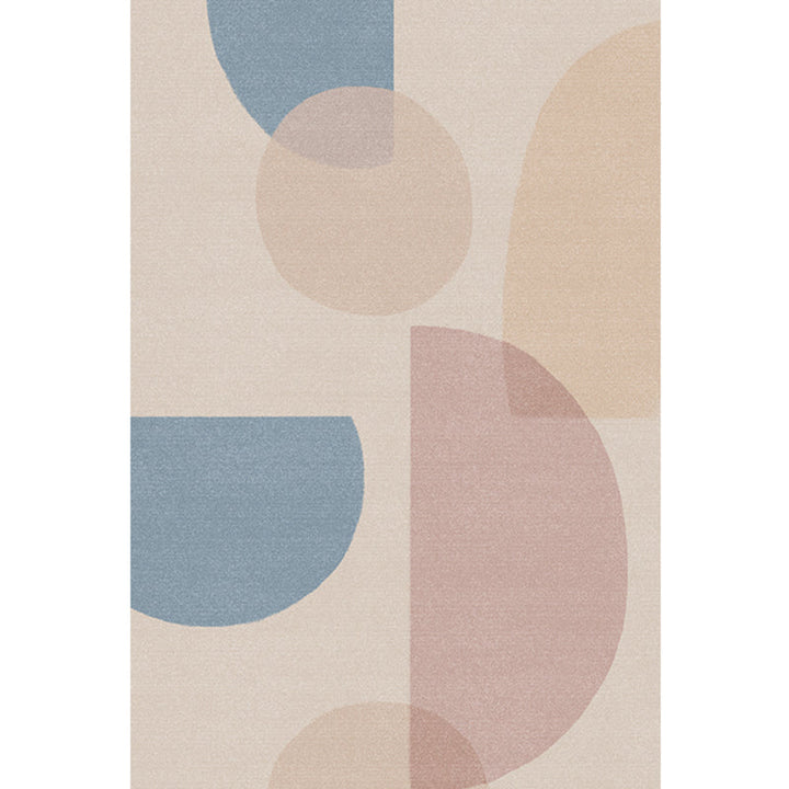 BowLift | Multi Color Scandinavian Style Rug Polyester Abstract Water-Color Block Print Rug Stain Resistant Machine Washable Anti-Slip Backing Rug for Home