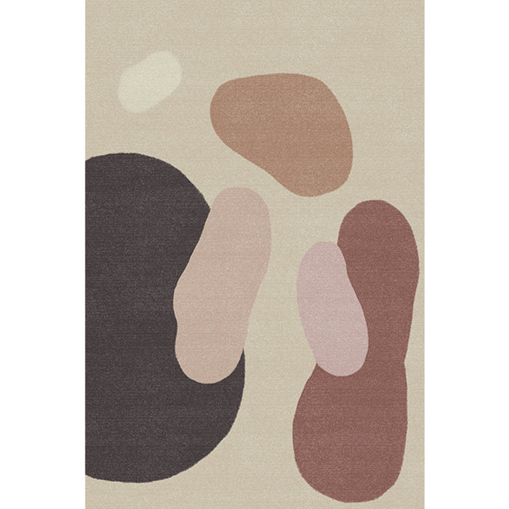 BowLift | Multi Color Scandinavian Style Rug Polyester Abstract Water-Color Block Print Rug Stain Resistant Machine Washable Anti-Slip Backing Rug for Home