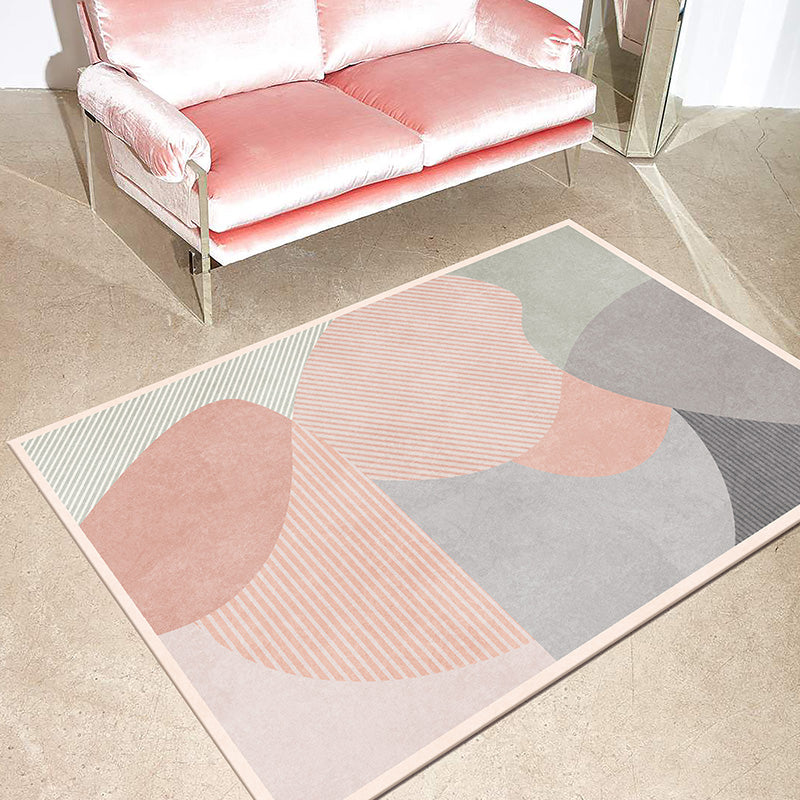 BowLift | Modern Geometric Color Block Rug Multicolored Synthetic Area Rug Pet-Friendly Washable Non-Slip Back Rug for Living Room