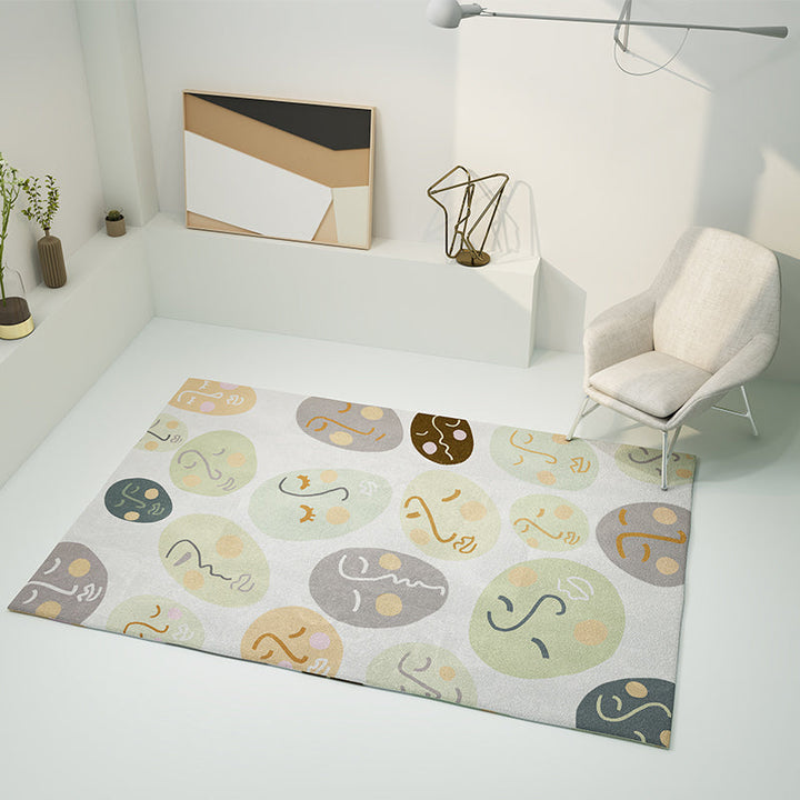 BowLift | Modern Geometric Color Block Rug Multicolored Synthetic Area Rug Pet-Friendly Washable Non-Slip Back Rug for Living Room