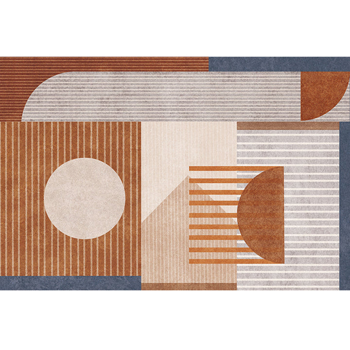 BowLift | Modern Geometric Color Block Rug Multicolored Synthetic Area Rug Pet-Friendly Washable Non-Slip Back Rug for Living Room
