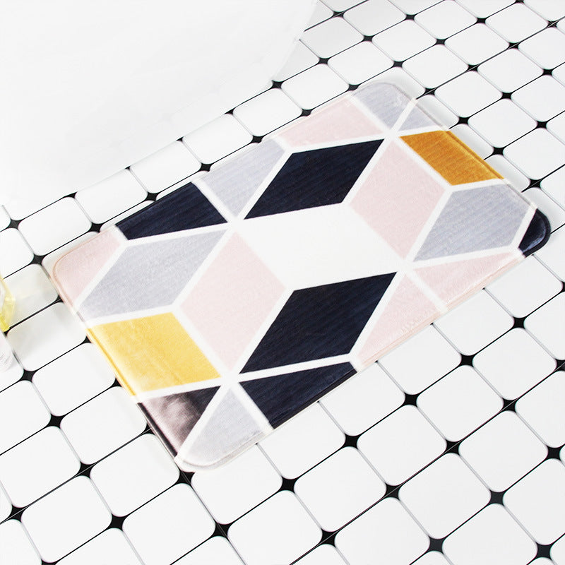 Contemporary Striped Bathroom Mat Bowlift