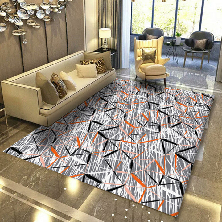 Modern geometric abstract patterned rug Multicolor synthetic rug non-slip pet-friendly machine washable rug for the living room | Bowlift