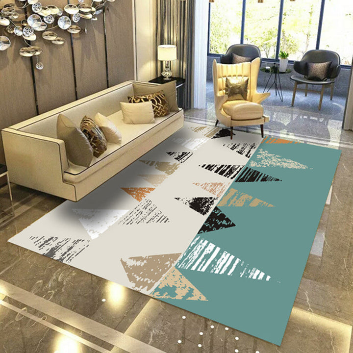 Modern geometric abstract patterned rug Multicolor synthetic rug non-slip pet-friendly machine washable rug for the living room | Bowlift