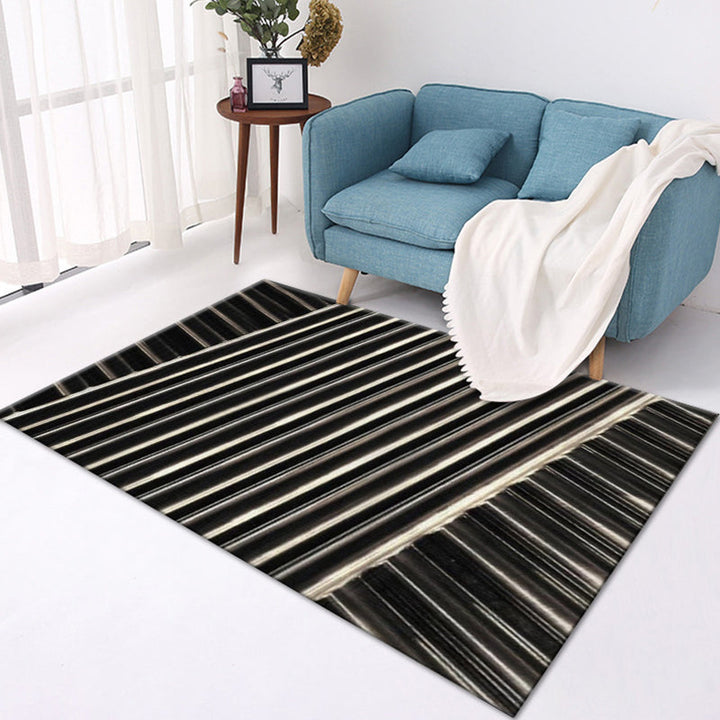 Multicolored modern rug made of polyester geometric pattern washable stain-resistant non-slip rug for the living room | Bowlift