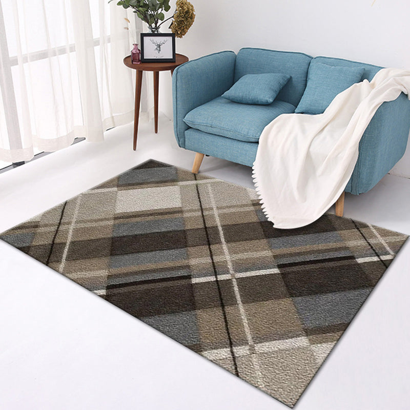 Multicolored modern rug made of polyester geometric pattern washable stain-resistant non-slip rug for the living room | Bowlift