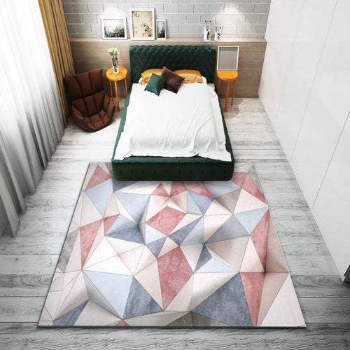 Fashion Modernism Rug Multicolored geometric rug Stain resistant Machine washable non-slip backing Rug for the family room | Bowlift