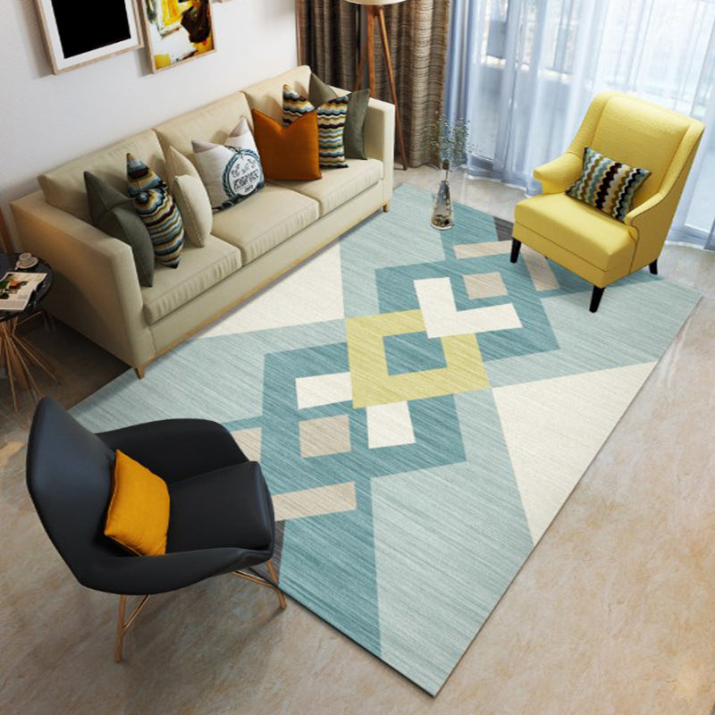 Fashion Modernism Rug Multicolored geometric rug Stain resistant Machine washable non-slip backing Rug for the family room | Bowlift